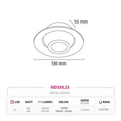 Nevo Sıva Altı Led Spot Eskitme Siyah ND330