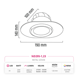 Nevo Sıva Altı Led Spot Eskitme Siyah ND295-1