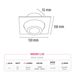 Nevo Sıva Altı Led Spot Eskitme Siyah ND335-1