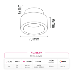 Nevo Sıva Altı Led Spot Gold ND338