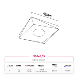 Nevo Sıva Altı Led Spot Krom ND346