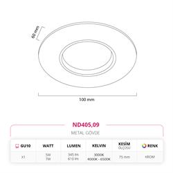 Nevo Sıva Altı LED Spot Krom ND405