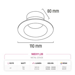Nevo Sıva Altı Led Spot Siyah Bakır ND311