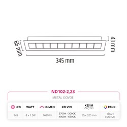 Nevo Sıva Altı Led Spot Siyah Eskitme ND102-2