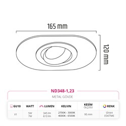 Nevo Sıva Altı Led Spot Siyah Eskitme ND348-1