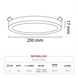 Nevo Sıva Altı Led Spot Siyah ND1005-2