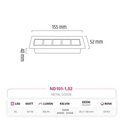 Nevo Sıva Altı Led Spot Siyah ND101-1