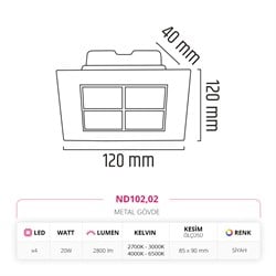 Nevo Sıva Altı Led Spot Siyah ND102