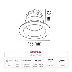 Nevo Sıva Altı Led Spot Siyah ND298