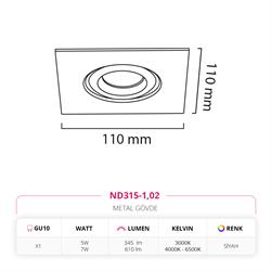 Nevo Sıva Altı Led Spot Siyah ND315-1