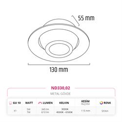Nevo Sıva Altı Led Spot Siyah ND330