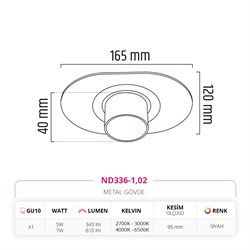 Nevo Sıva Altı Led Spot Siyah ND336-1