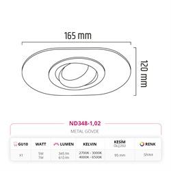 Nevo Sıva Altı Led Spot Siyah ND348-1