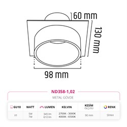 Nevo Sıva Altı Led Spot Siyah ND358-1