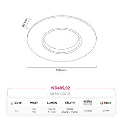 Nevo Sıva Altı LED Spot Siyah ND405