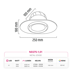 Nevo Sıva Altı Led Spot Beyaz ND275-1