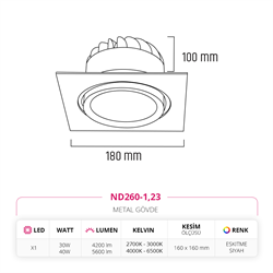Nevo Sıva Altı Led Spot Eskitme ND260-1