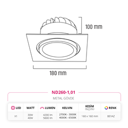 Nevo Sıva Altı Led Spot Beyaz ND260-1