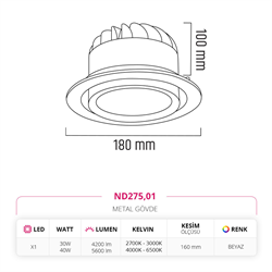 Nevo Sıva Altı Led Spot Beyaz ND275