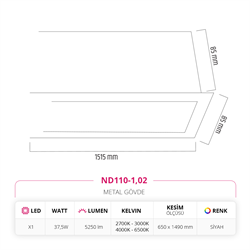 Nevo 150 Cm Sıva Altı Linear Armatür Siyah ND110-1
