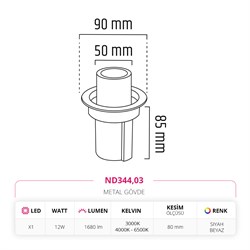 Nevo Sıva Altı Salyangoz Led Spot Beyaz ND344
