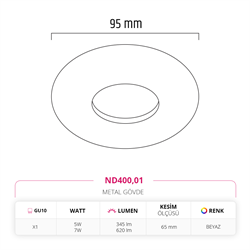 Nevo Sıva Altı Led Spot Beyaz ND400