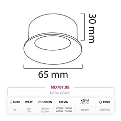 Nevo Sıva Altı Spot Eskitme ND701