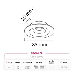 Nevo Sıva Altı Spot Eskitme ND703
