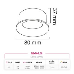 Nevo Sıva Altı Spot Eskitme ND706