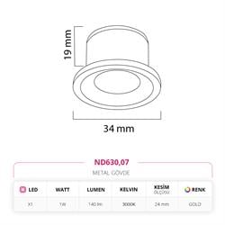Nevo Sıva Altı Yıldız Spot Gold ND630