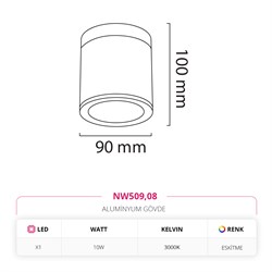 Nevo Sıva Üstü Dış Mekan Led Spot Eskitme NW509