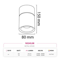 Nevo Sıva Üstü LED Spot Eskitme NS243