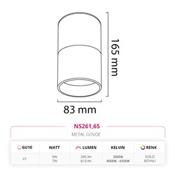 Nevo Sıva Üstü LED Spot Gold Boyalı NS261