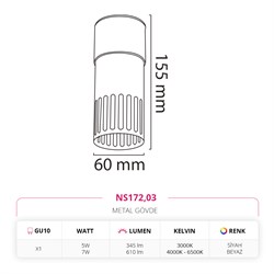 Nevo Sıva Üstü LED Spot Siyah Beyaz NS172