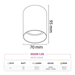 Nevo Sıva üstü Led Spot Siyah Beyaz NS249-1