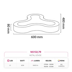 Nevo Sıva Üstü Ledli Linear Tavan Armatürü Bej Kırmızısı NS132