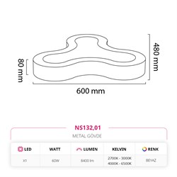 Nevo Sıva Üstü Ledli Linear Tavan Armatürü Beyaz NS132