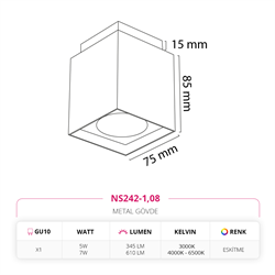 Nevo Sıva Üstü Led Spot Eskitme NS242-1