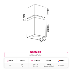Nevo Sıva Üstü Led Spot Eskitme NS242