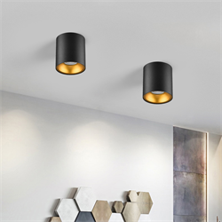 Nevo Sıva Üstü Led Spot Siyah Gold NS238