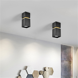 Nevo Sıva Üstü Led Spot Siyah Gold NS242