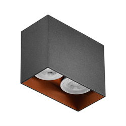 Nevo Sıva Üstü İkili Led Spot Siyah Portakal NS249-2