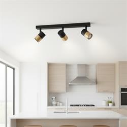 Nevo Sıva Üstü Üçlü Led Spot Siyah Eskitme NS170-3