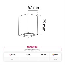 Nevo Tek Yönlü Dış Mekan Aplik Siyah NW939