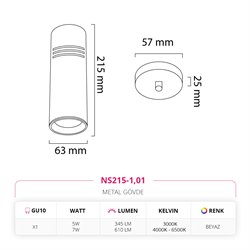 Nevo Tekli Led Sarkıt Beyaz NS215-1