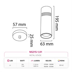 Nevo Tekli Led Sarkıt Beyaz NS215-1