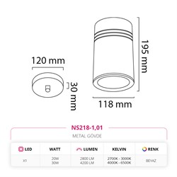 Nevo Tekli Led Sarkıt Beyaz NS218-1