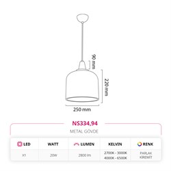 Nevo Tekli Led Sarkıt Parlak Kiremit NS334