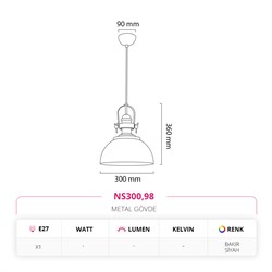 Nevo Tekli Sarkıt Bakır Siyah NS300