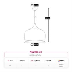 Nevo Tekli Sarkıt Beyaz Gold NS2039